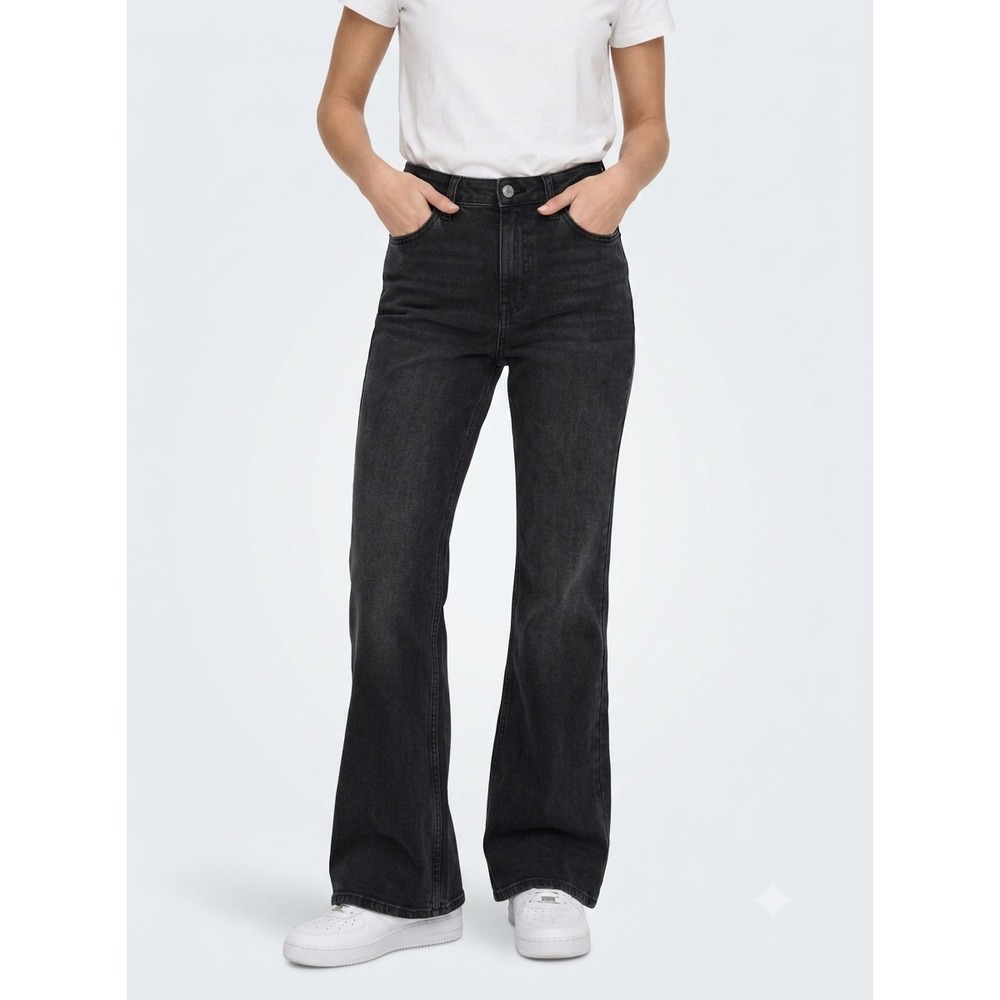 Abercrombie & Fitch Curve Love Vintage Flare Jeans Womens 25/0R Black High Rise